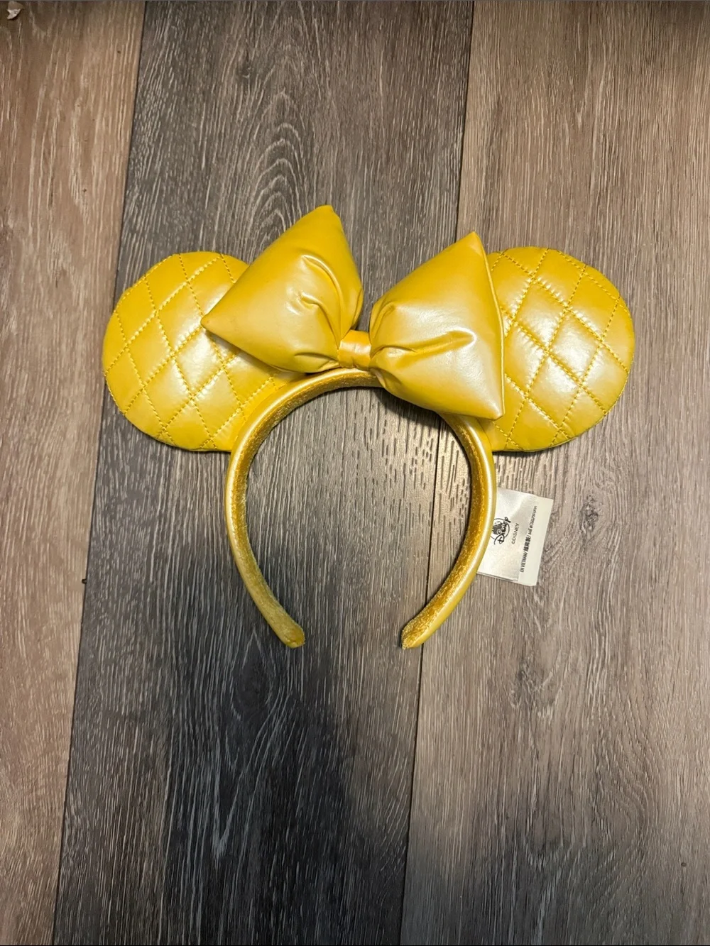 Yellow Quilted Minnie Ear Headband for Kids